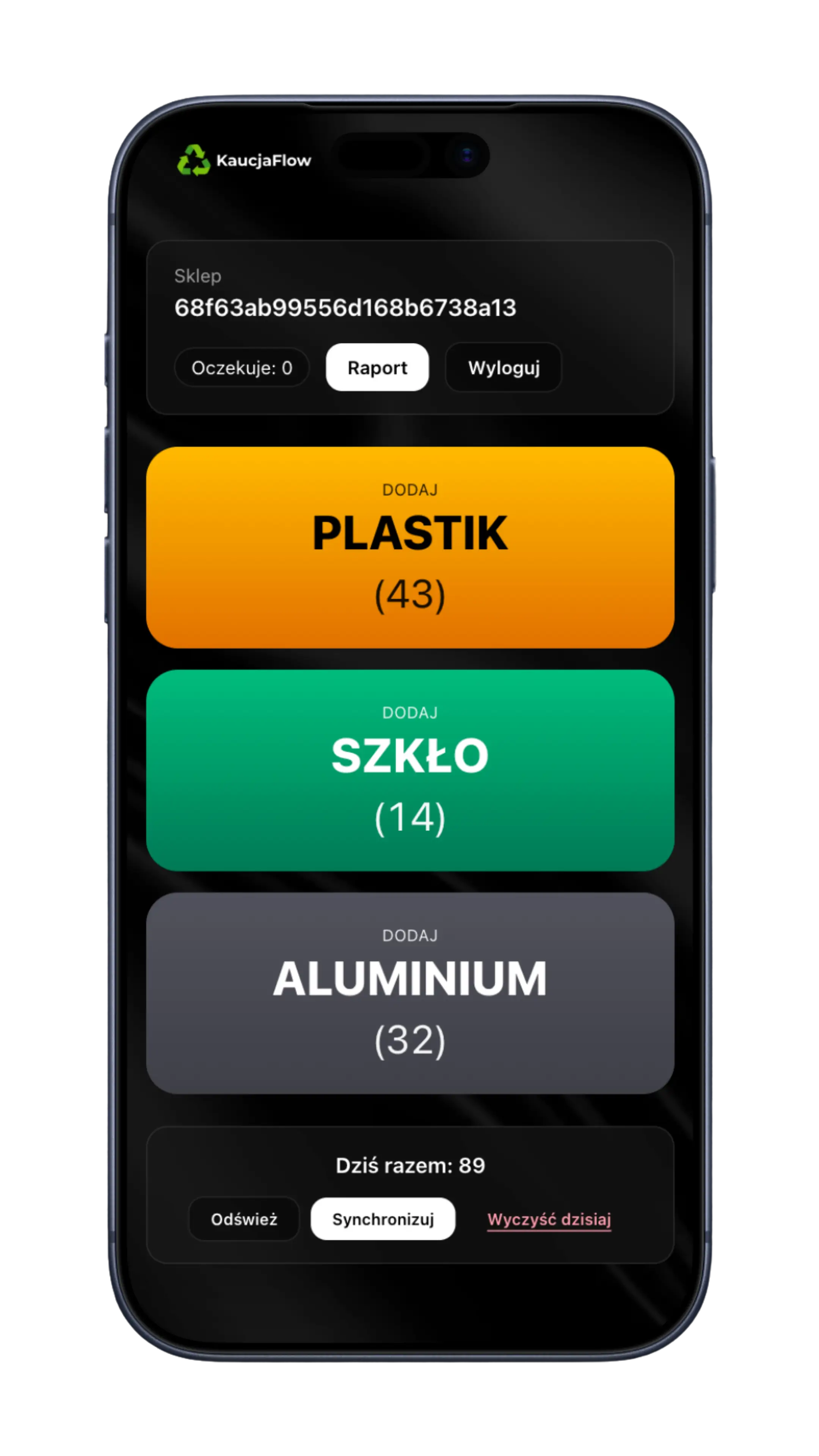 KaucjaFlow — interfejs na telefonie